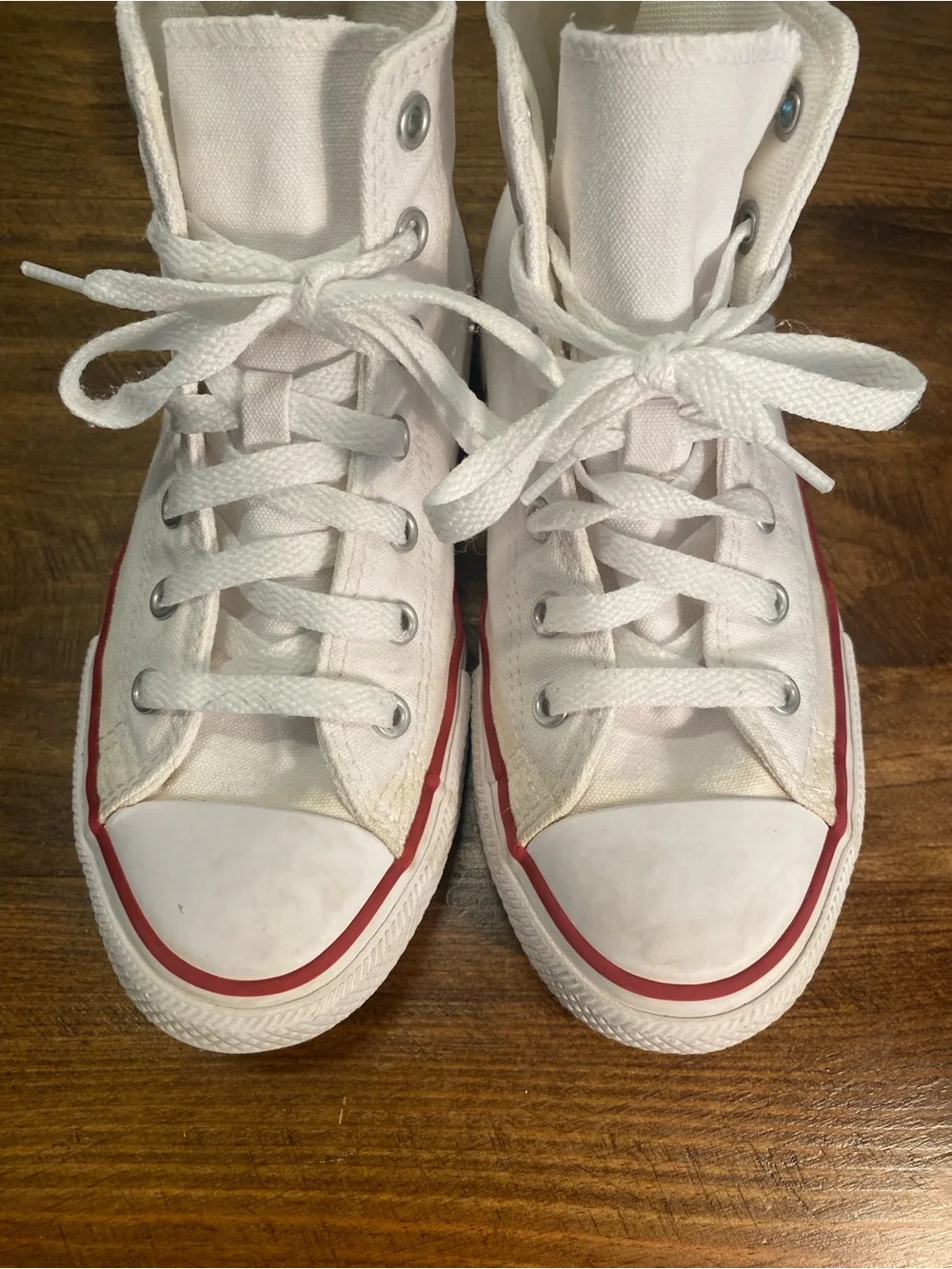 CONVERSE - Kids' White High-Top Canvas Sneakers - Size: Youth US 3